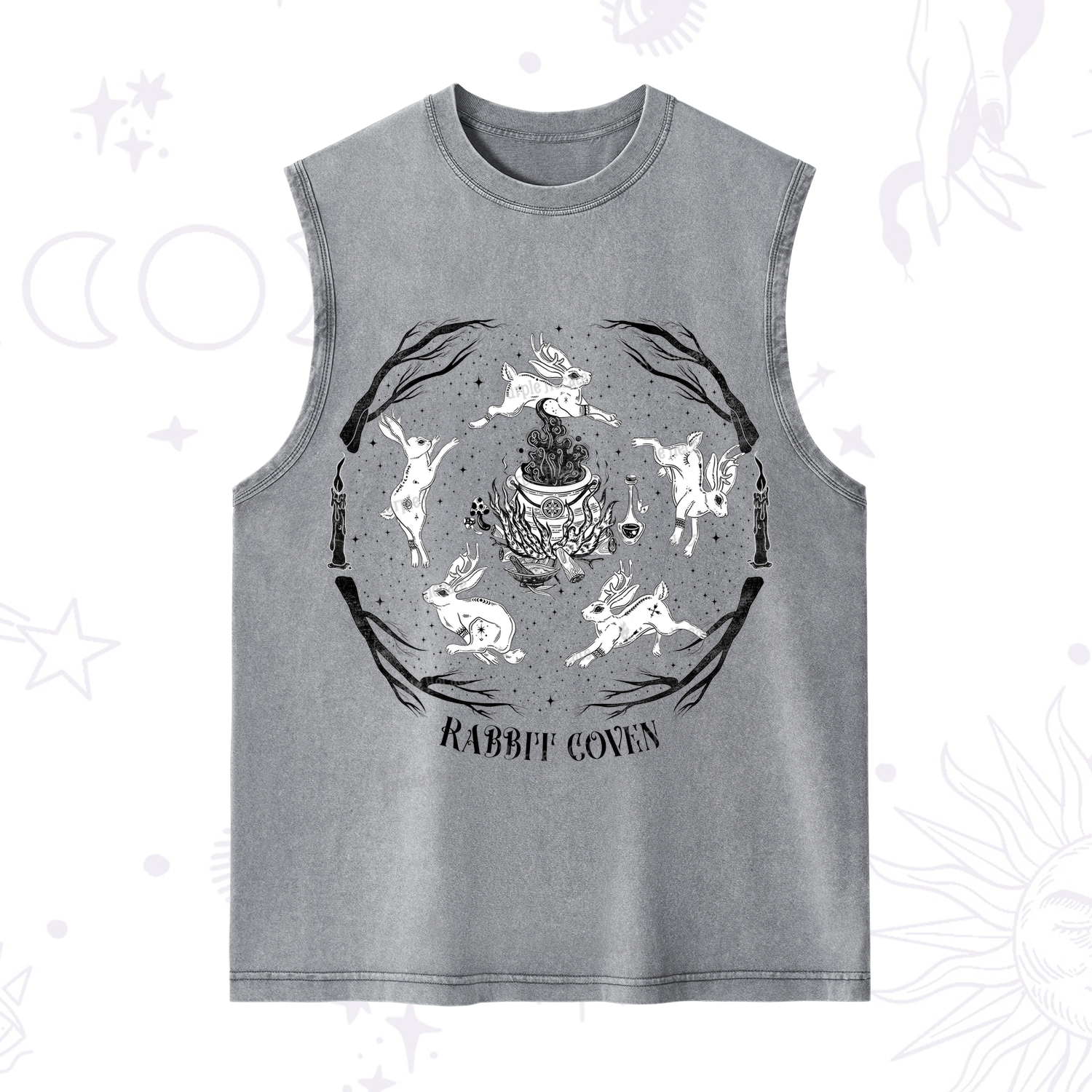 Purplehecate Rabbit Coven Washed Tank