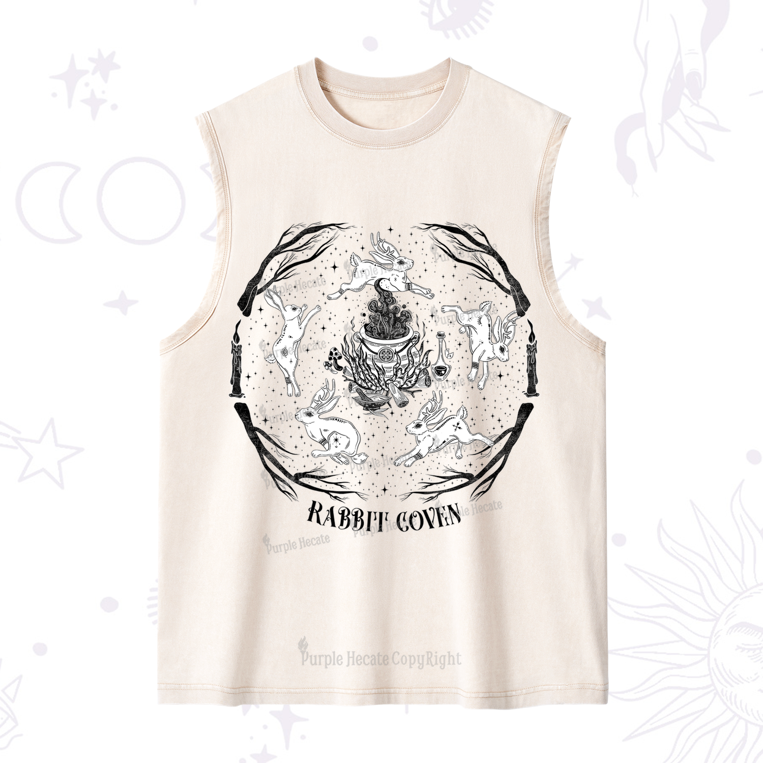 Purplehecate Rabbit Coven Washed Tank