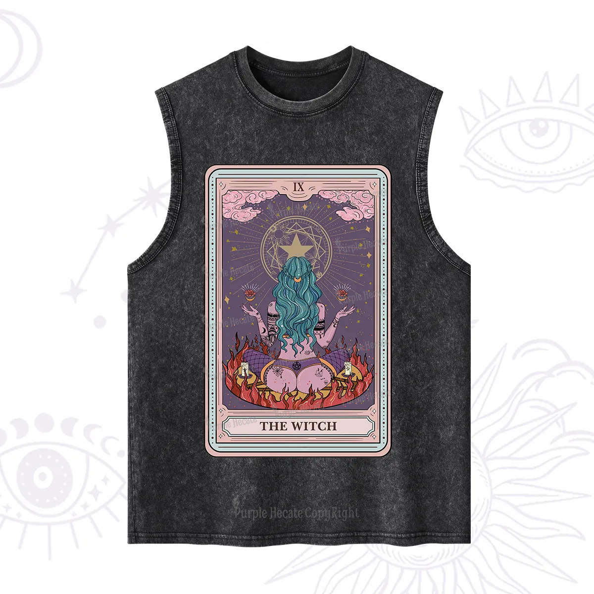 Purplehecate The Witch Tarot Card Washed Tank