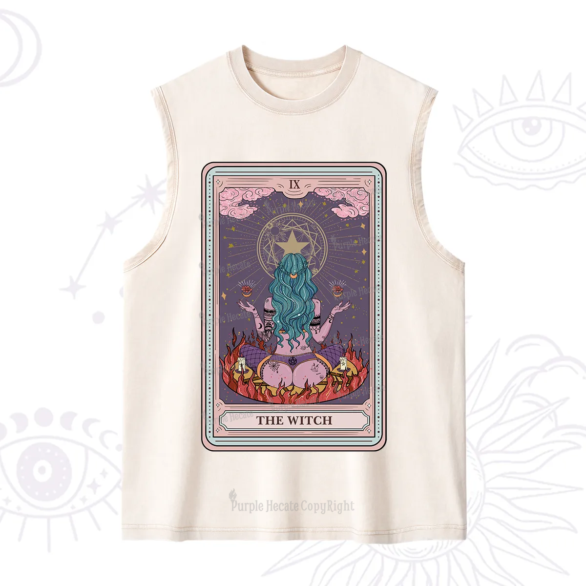 Purplehecate The Witch Tarot Card Washed Tank
