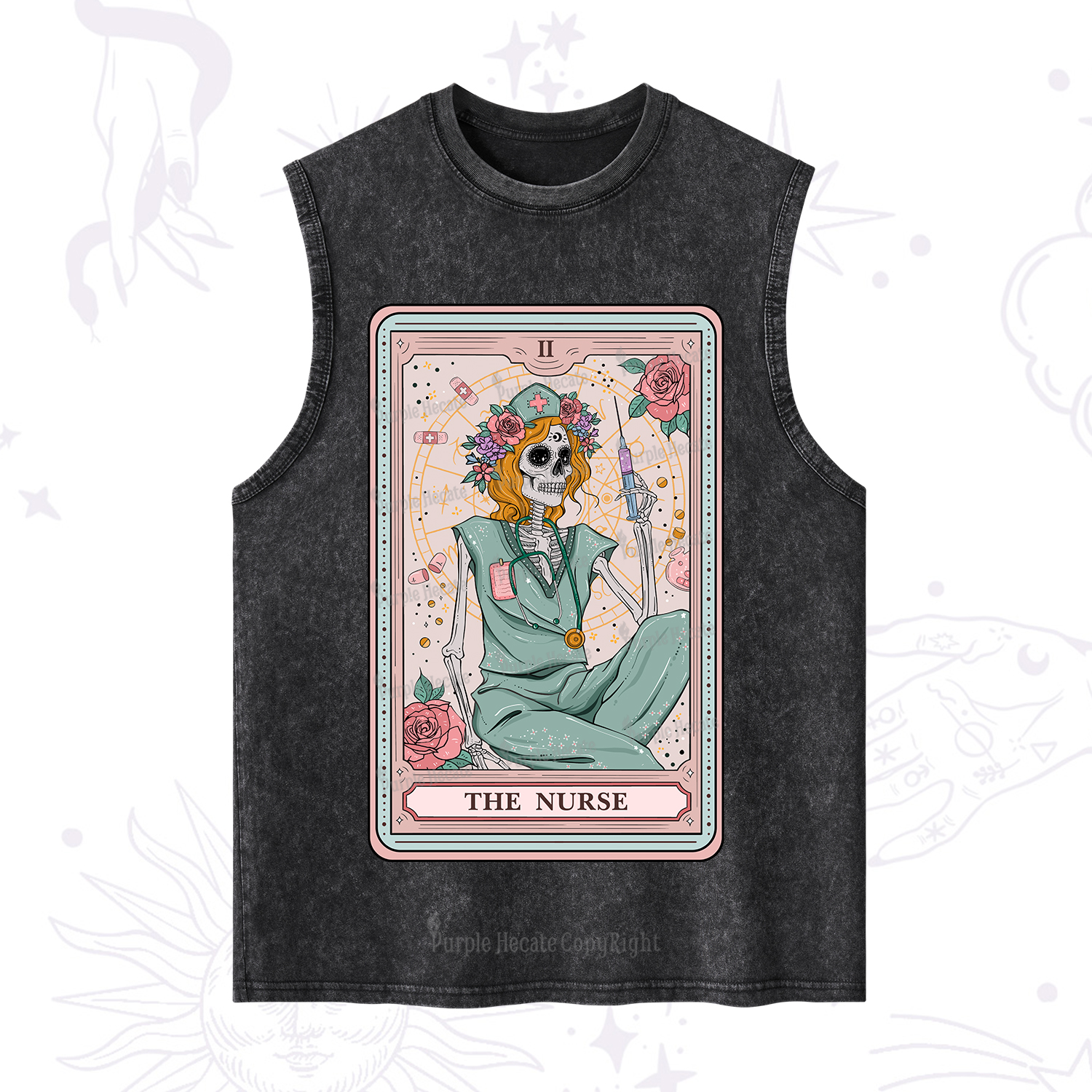 Purplehecate The Nurse Tarot Card Washed Tank