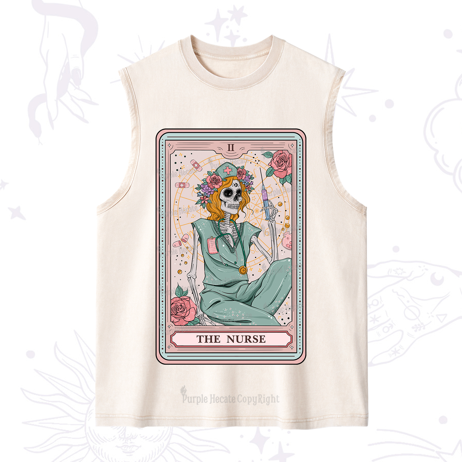 Purplehecate The Nurse Tarot Card Washed Tank