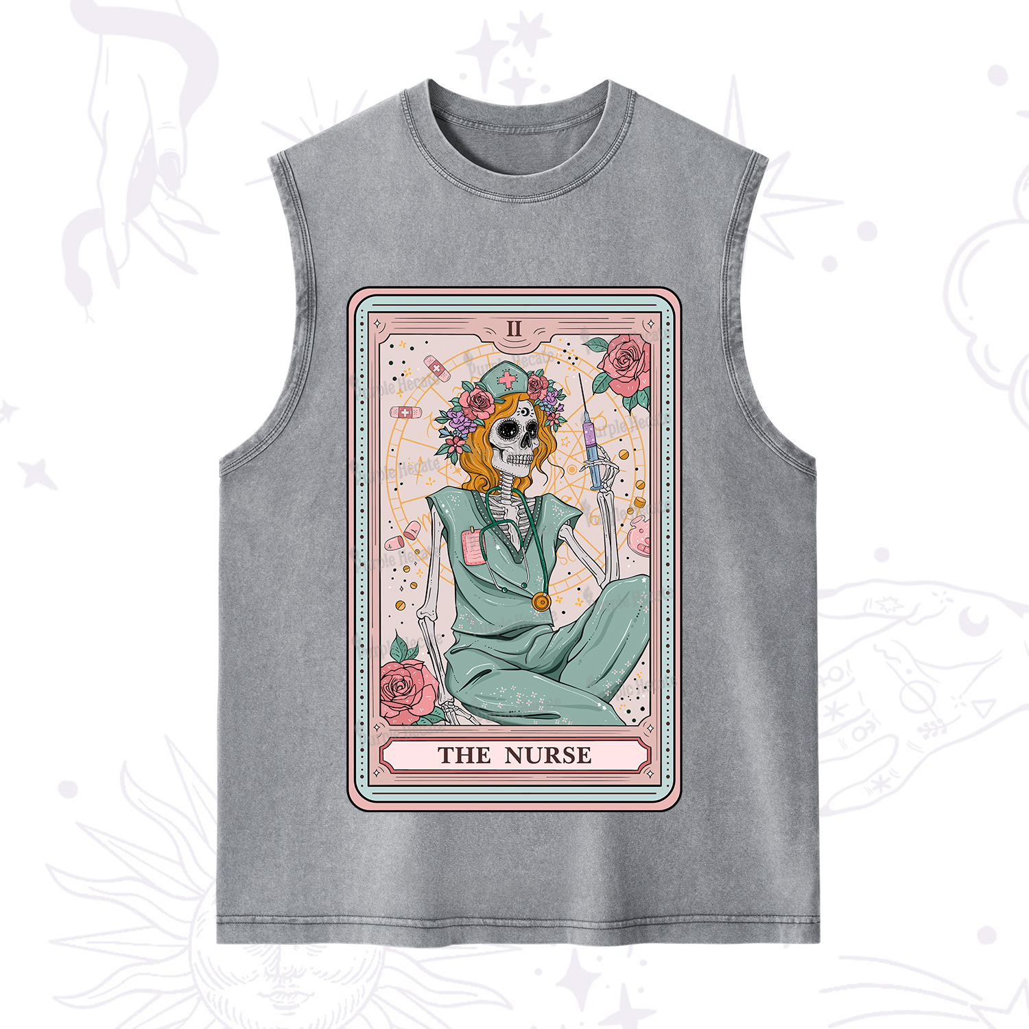 Purplehecate The Nurse Tarot Card Washed Tank