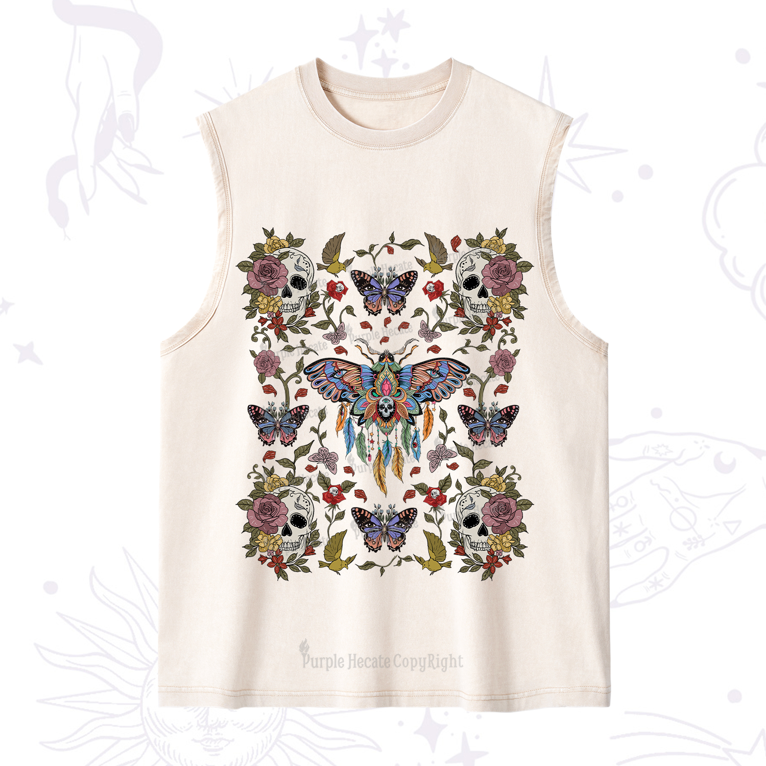 Purplehecate Moths Dancing Washed Tank