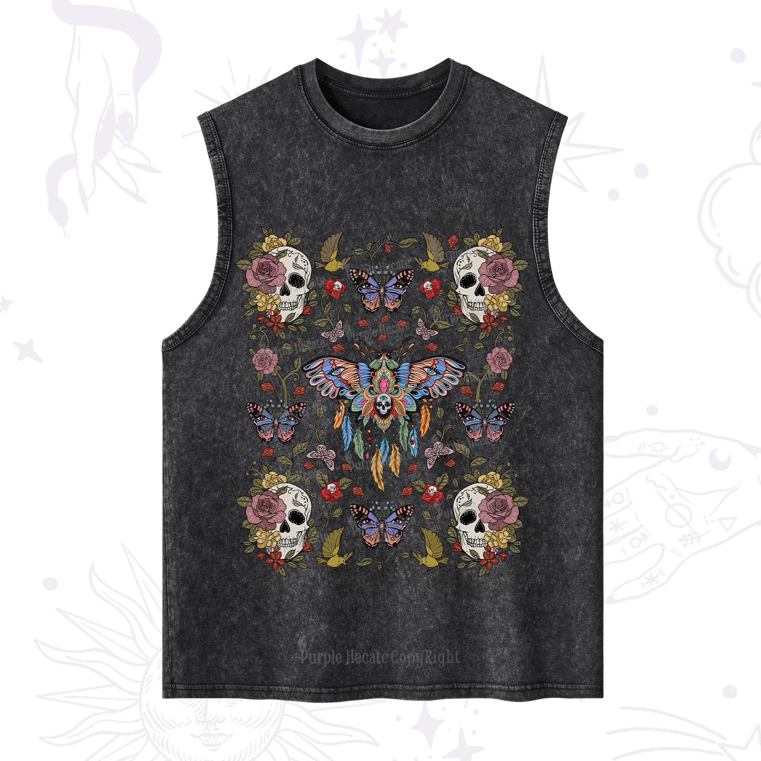 Purplehecate Moths Dancing Washed Tank
