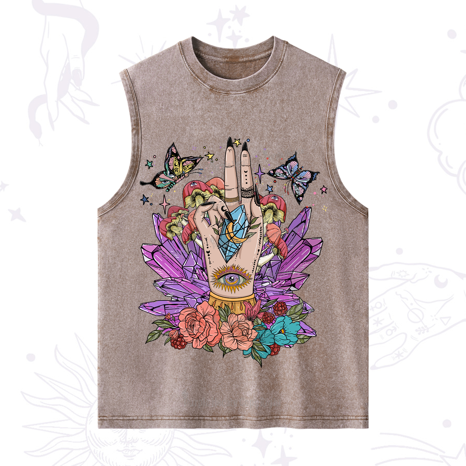 Purplehecate Mystic Crystal Divination Washed Tank