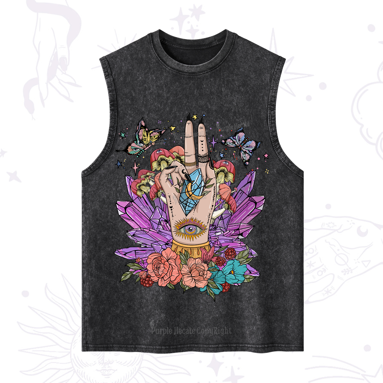 Purplehecate Mystic Crystal Divination Washed Tank