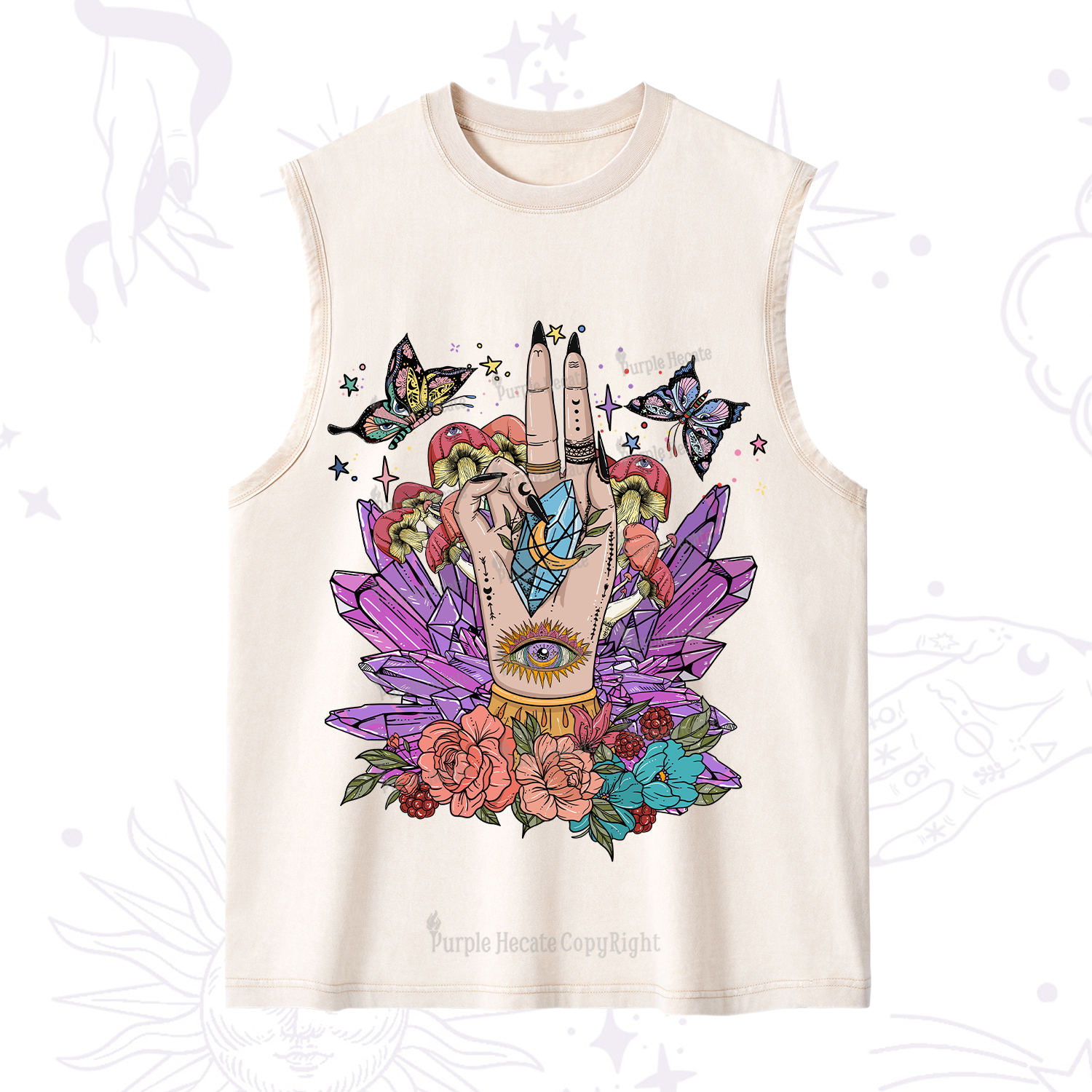 Purplehecate Mystic Crystal Divination Washed Tank
