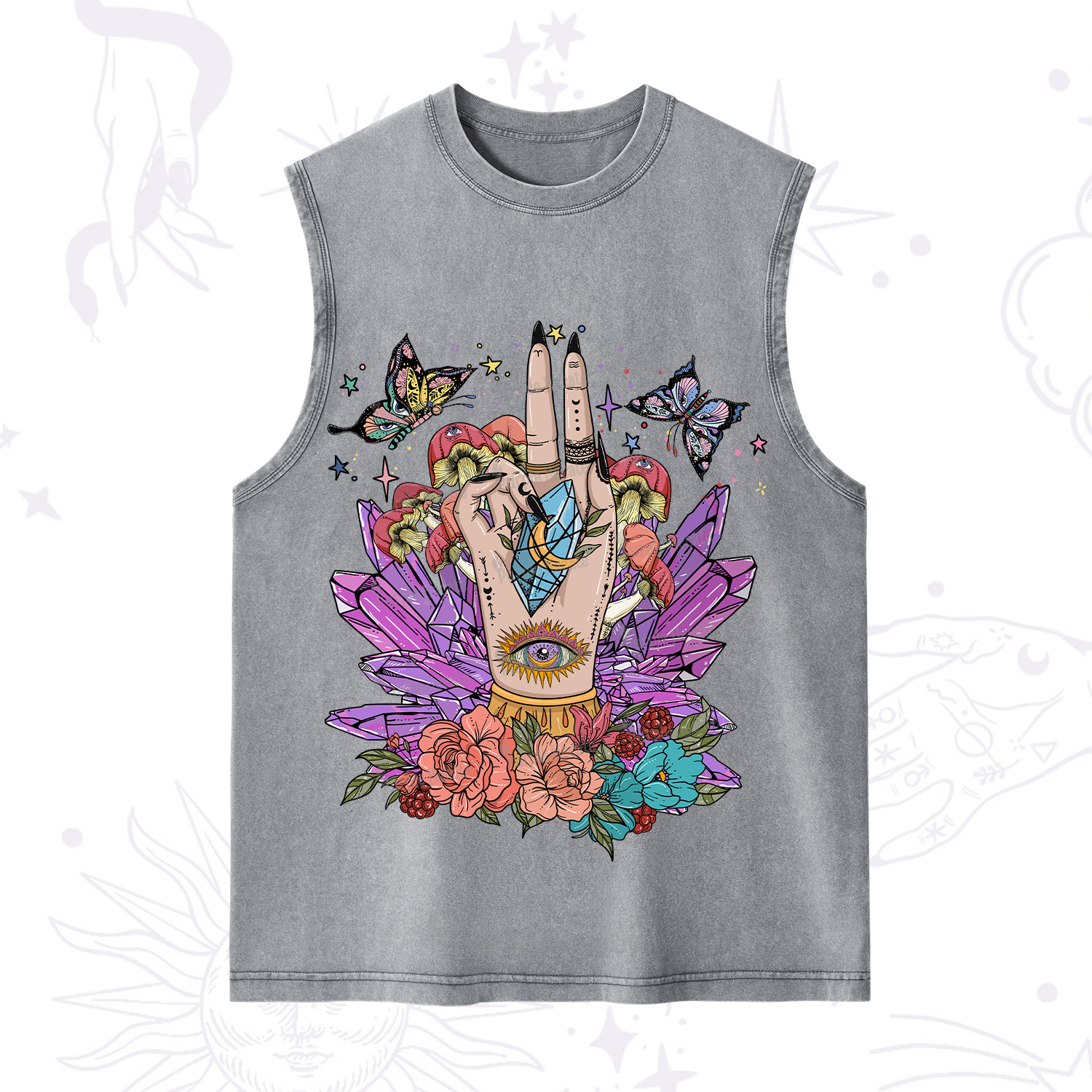 Purplehecate Mystic Crystal Divination Washed Tank