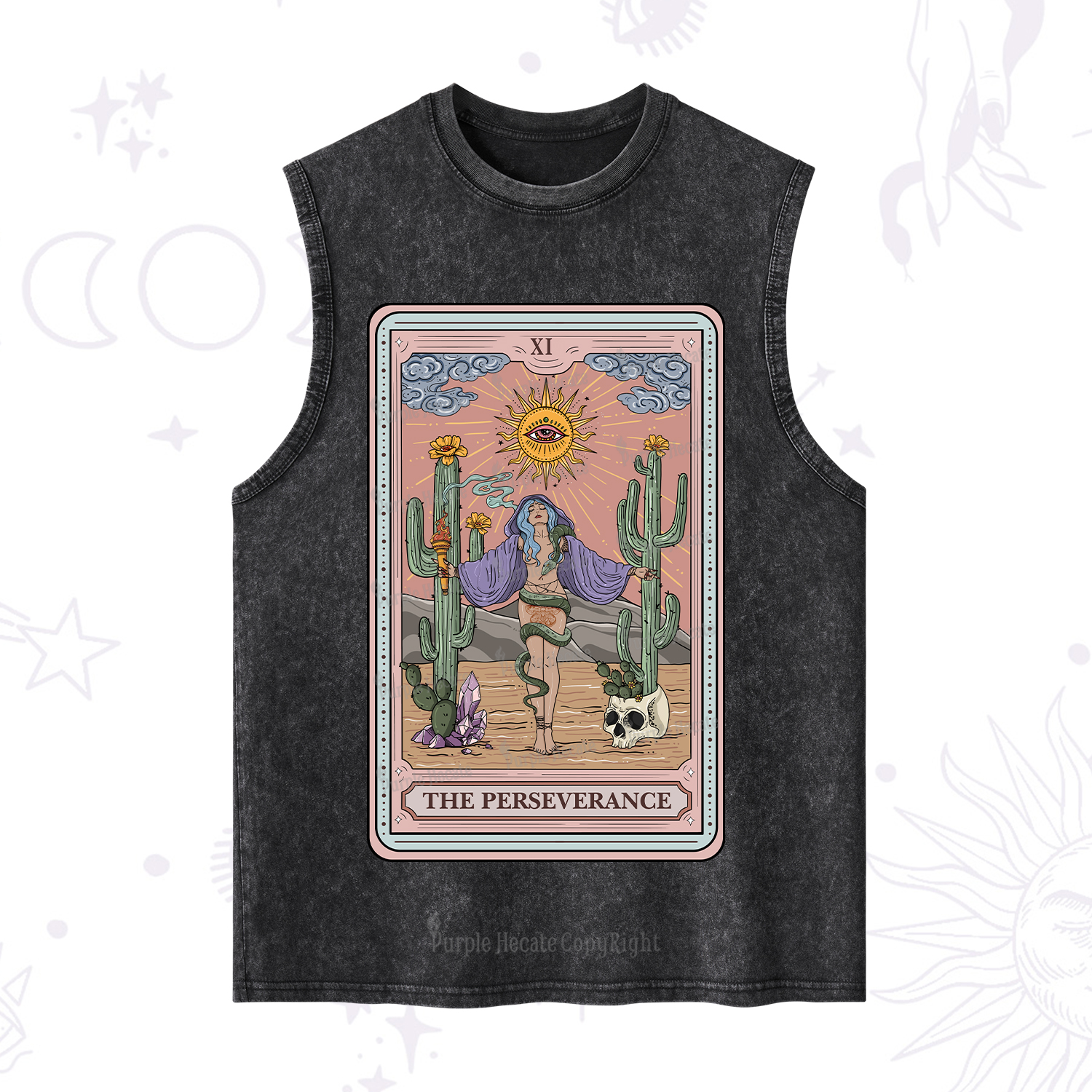 Purplehecate The Perseverance Tarot Card Washed Tank