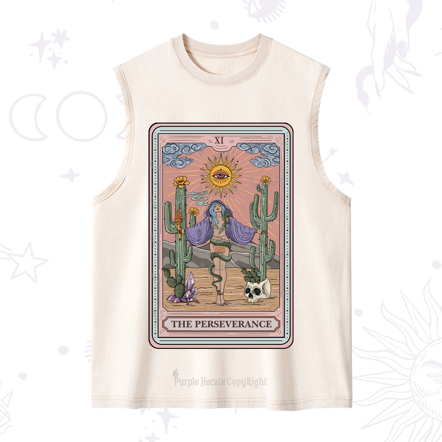 Purplehecate The Perseverance Tarot Card Washed Tank