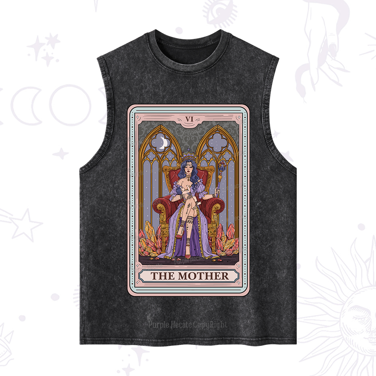 Purplehecate The Mother Tarot Card Washed Tank