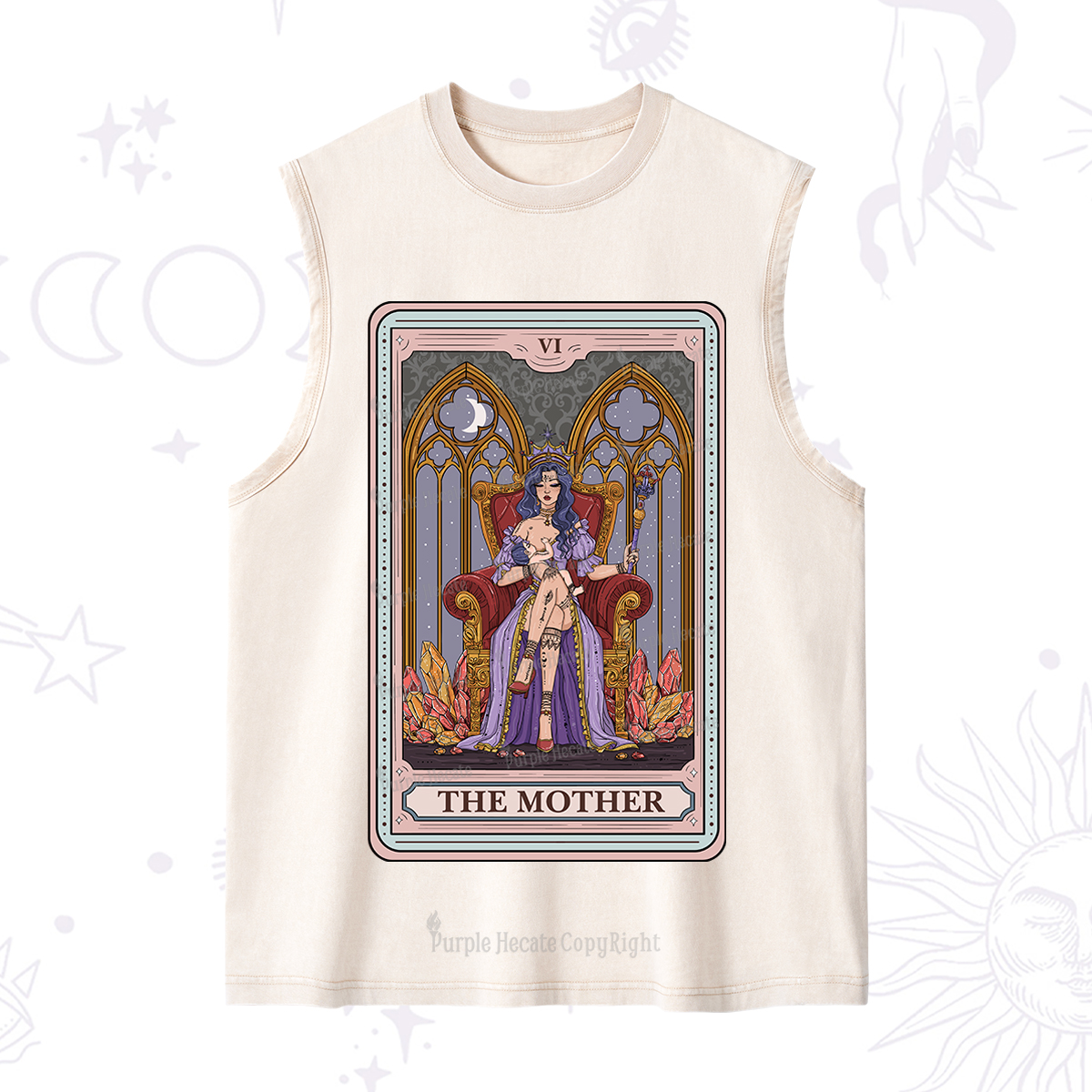 Purplehecate The Mother Tarot Card Washed Tank