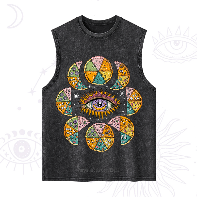 Purplehecate Moon Phase Pizza Washed Tank