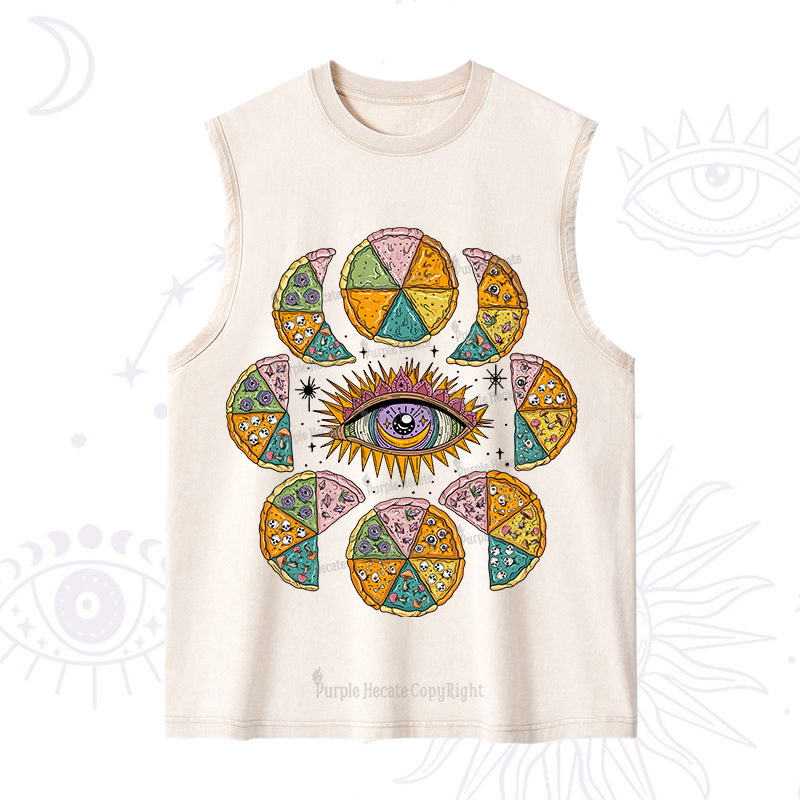 Purplehecate Moon Phase Pizza Washed Tank
