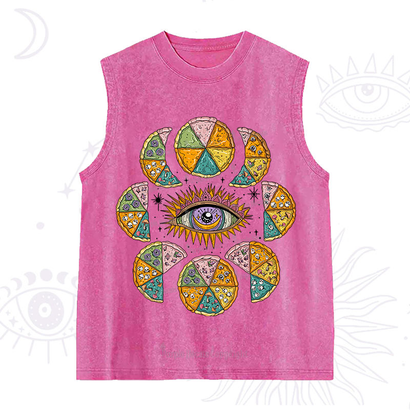 Purplehecate Moon Phase Pizza Washed Tank