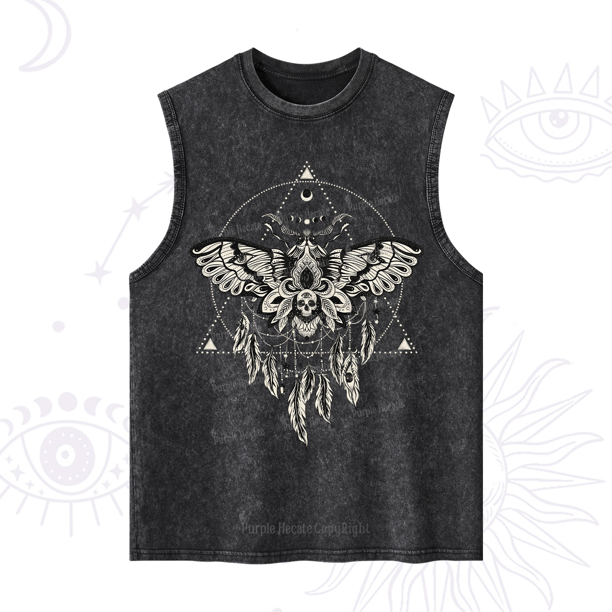 Purplehecate Mystical Luna Moth Washed Tank