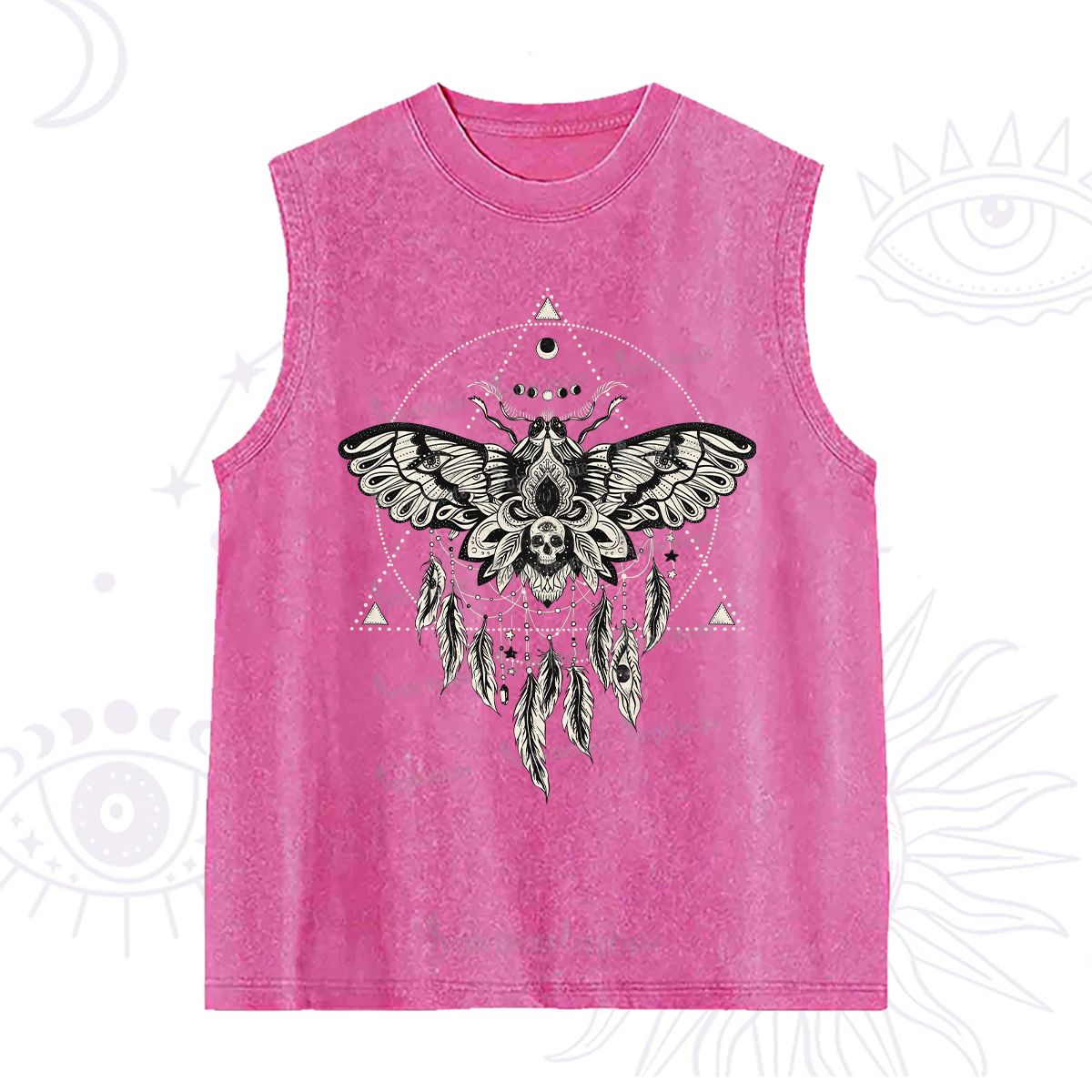 Purplehecate Mystical Luna Moth Washed Tank