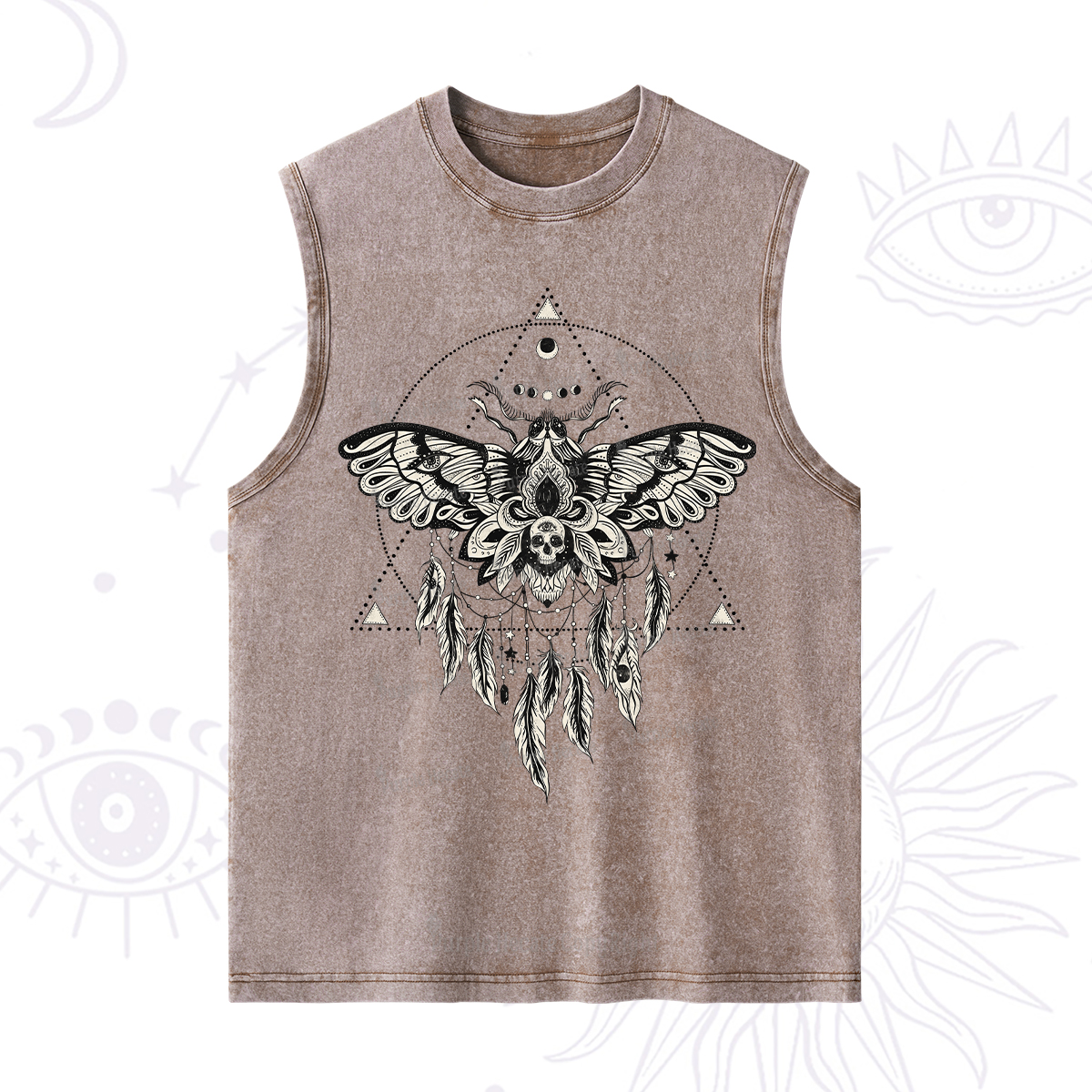 Purplehecate Mystical Luna Moth Washed Tank