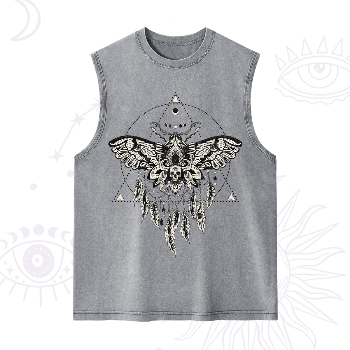 Purplehecate Mystical Luna Moth Washed Tank