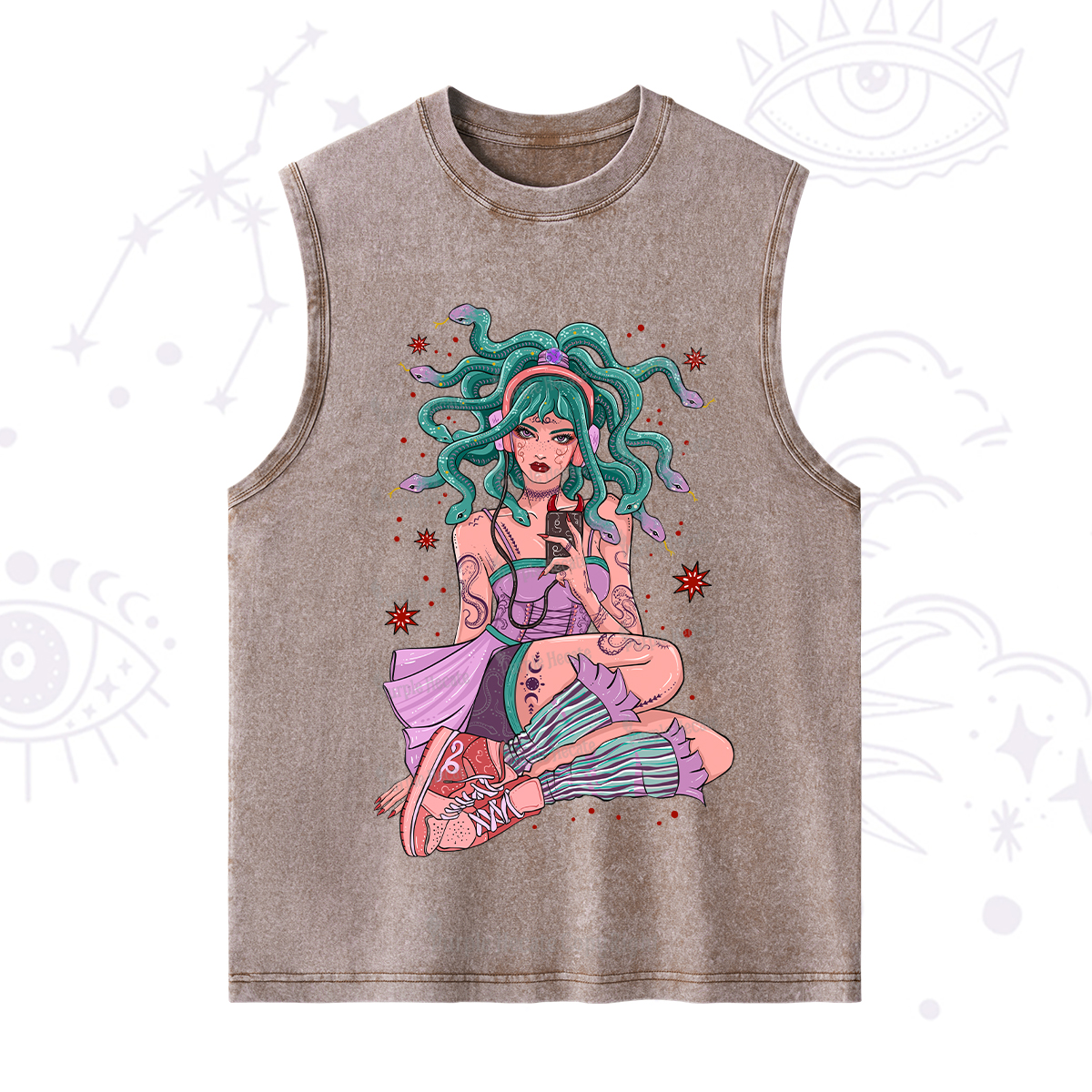 Purplehecate Gorgon Medusa Washed Tank