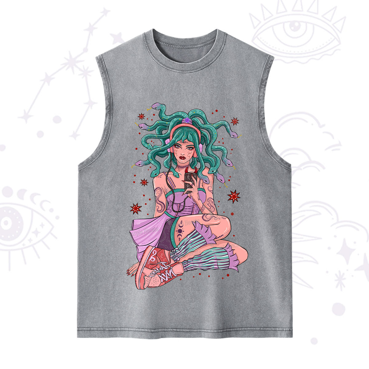 Purplehecate Gorgon Medusa Washed Tank