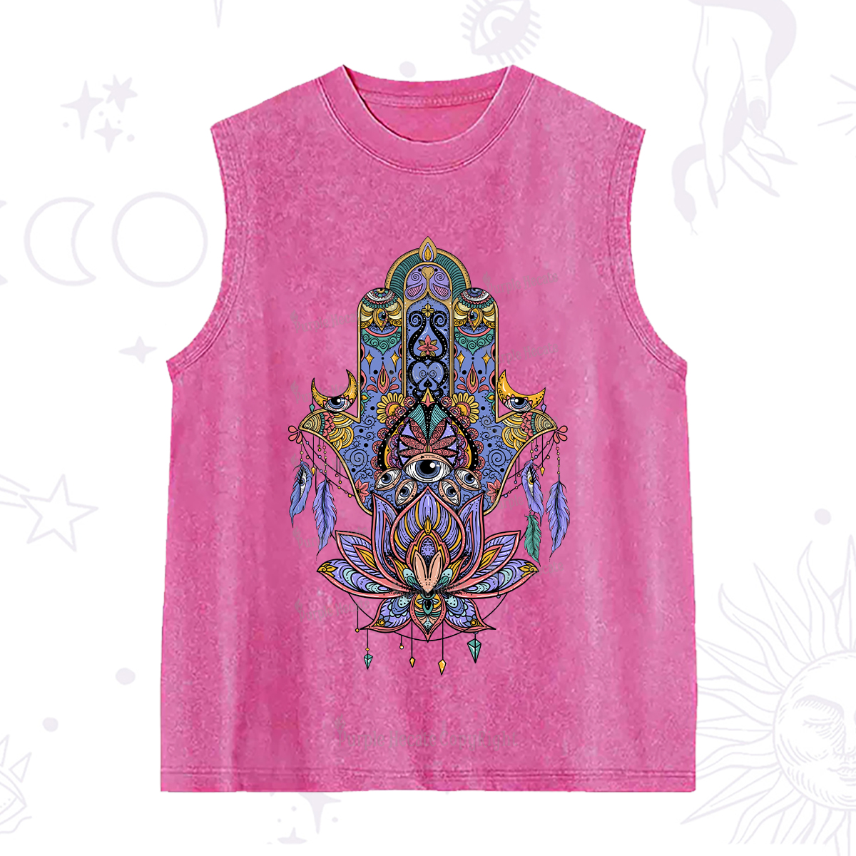 Purplehecate Hamsa Evil Eye Washed Tank