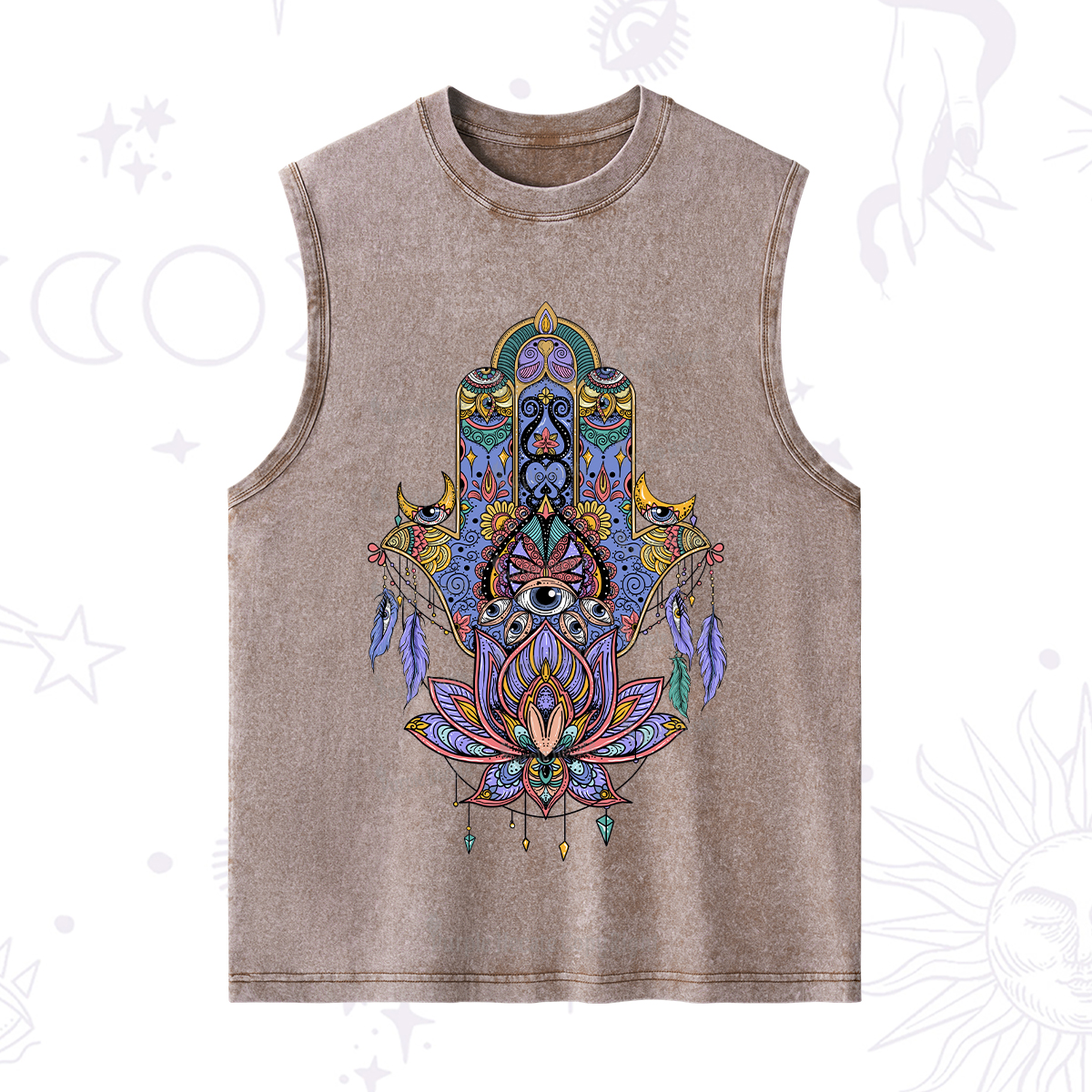 Purplehecate Hamsa Evil Eye Washed Tank