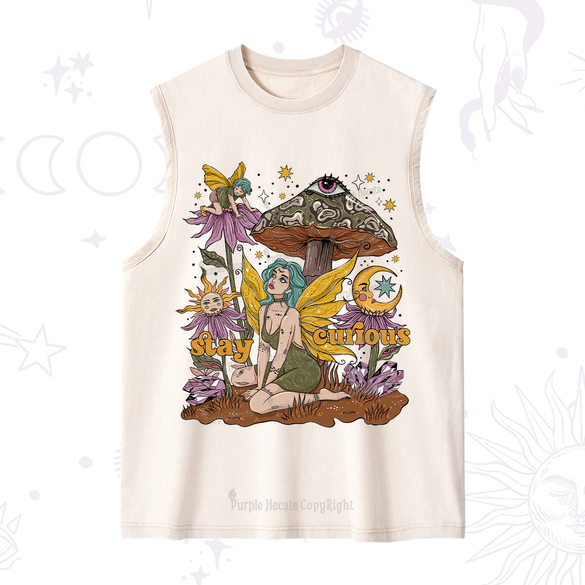 Purplehecate Stay Curious Washed Tank