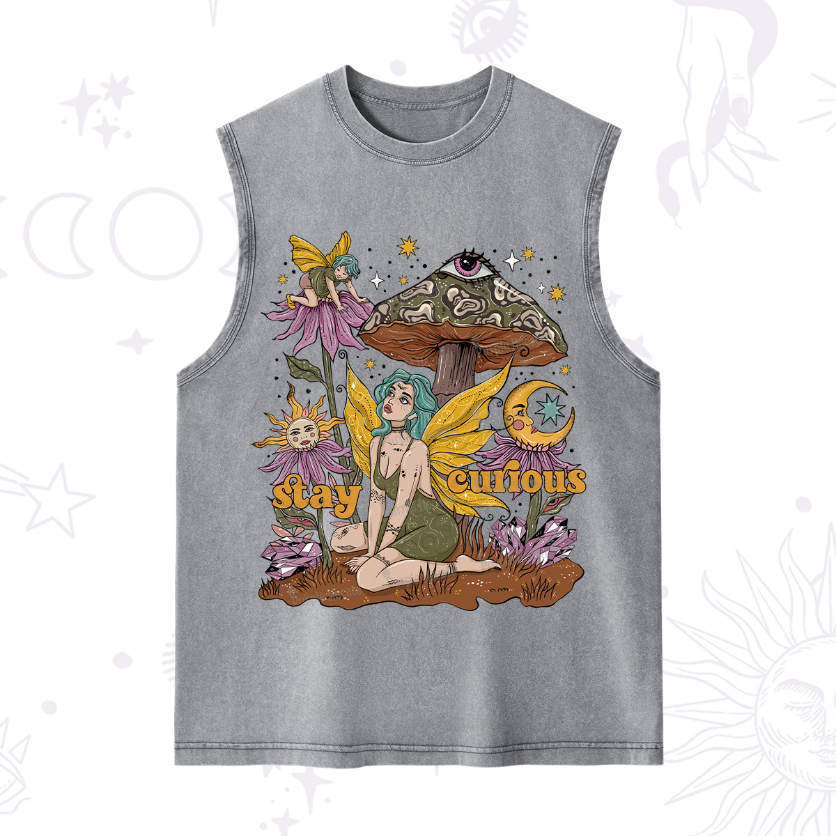 Purplehecate Stay Curious Washed Tank
