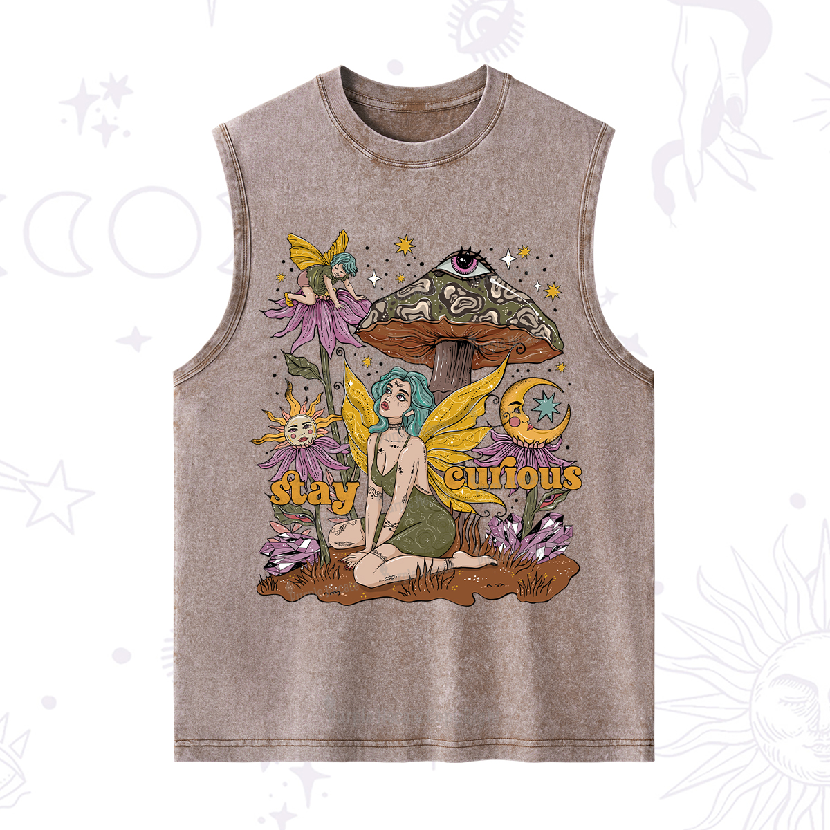 Purplehecate Stay Curious Washed Tank