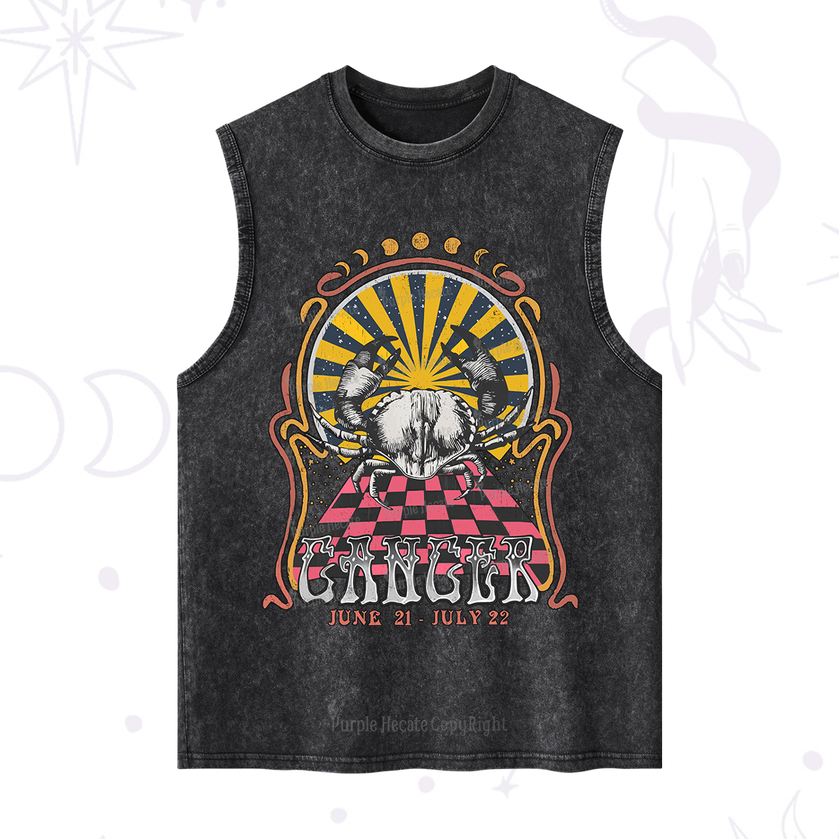 Purplehecate Cancer Crew Zodiac Washed Tank