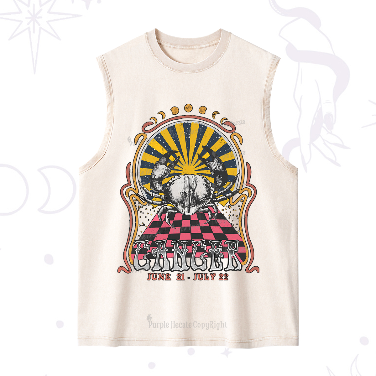 Purplehecate Cancer Crew Zodiac Washed Tank
