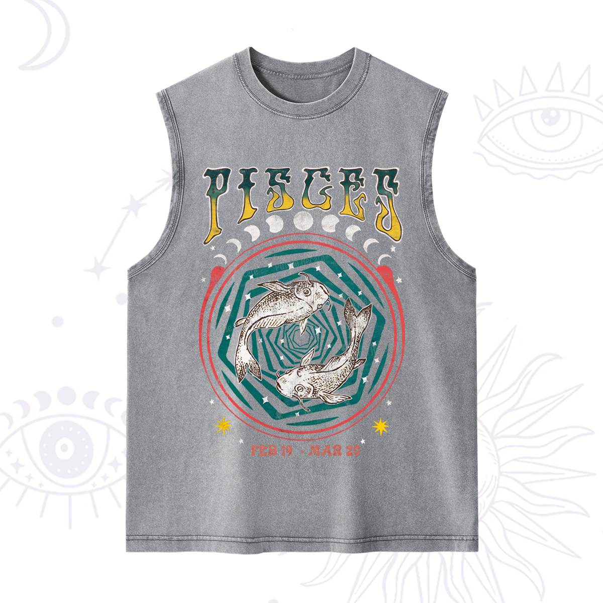 Purplehecate Pisces Crew Zodiac Washed Tank