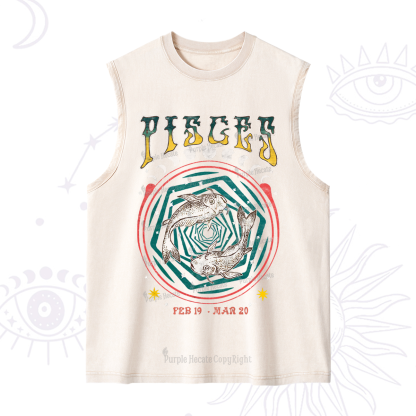 Purplehecate Pisces Crew Zodiac Washed Tank