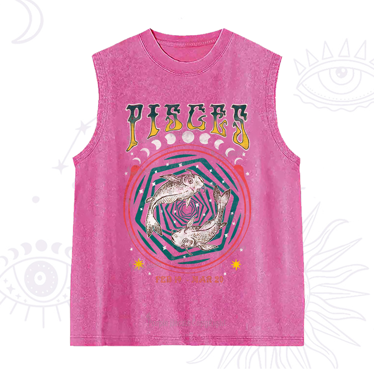Purplehecate Pisces Crew Zodiac Washed Tank