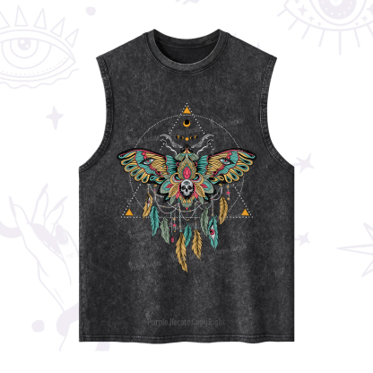 Purplehecate Dreamcatcher Moth Wings Washed Tank