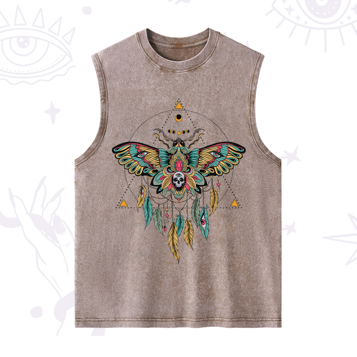 Purplehecate Dreamcatcher Moth Wings Washed Tank