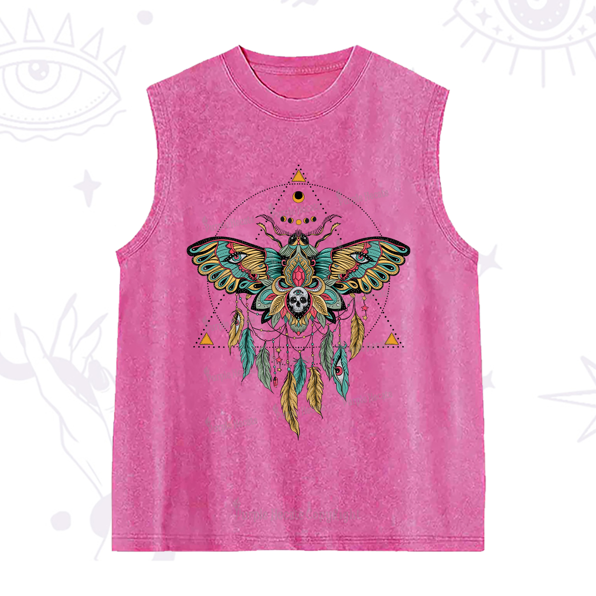 Purplehecate Dreamcatcher Moth Wings Washed Tank