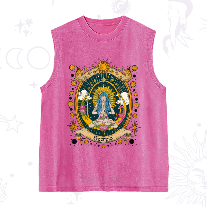 Purplehecate Scorpio Celestial Charm Zodiac Washed Tank