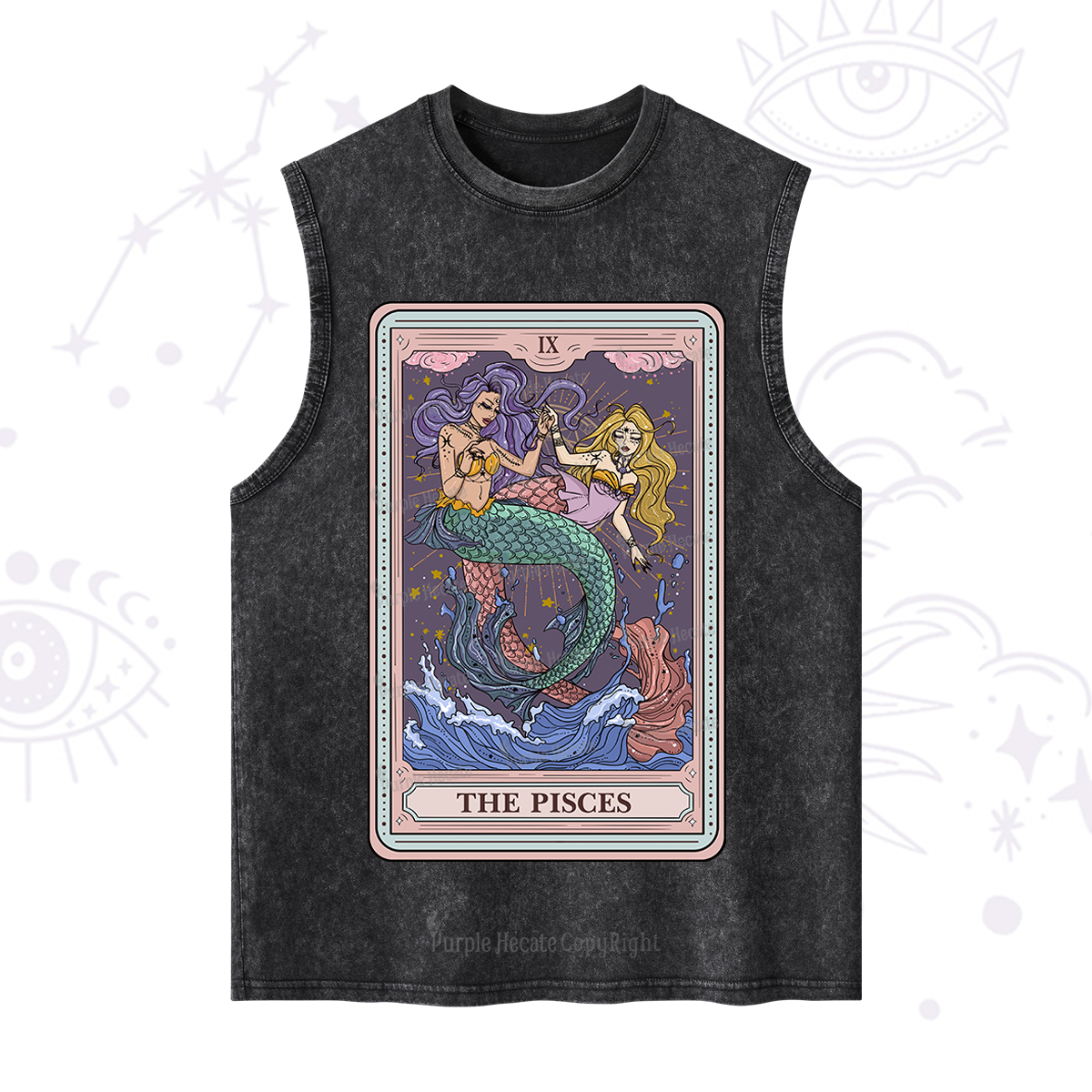Purplehecate The Pisces Tarot Washed Tank