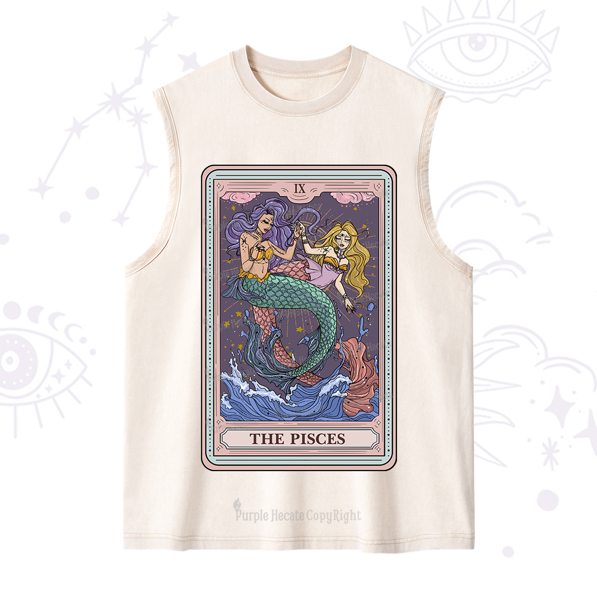 Purplehecate The Pisces Tarot Washed Tank