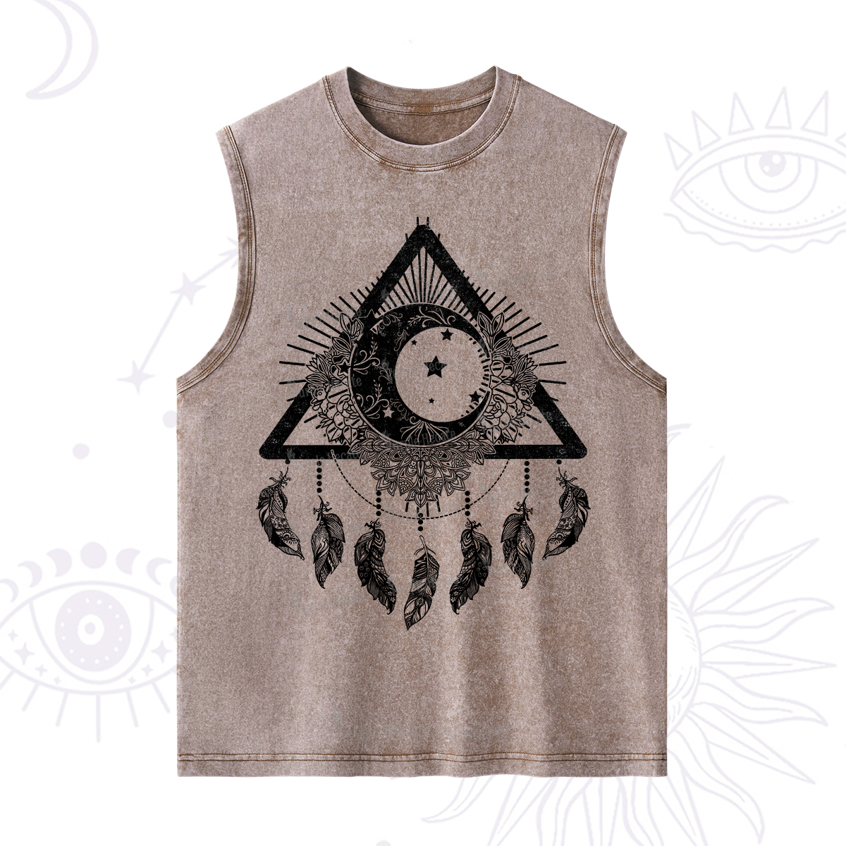 Purplehecate Starry Moon Dreamcatcher Washed Tank