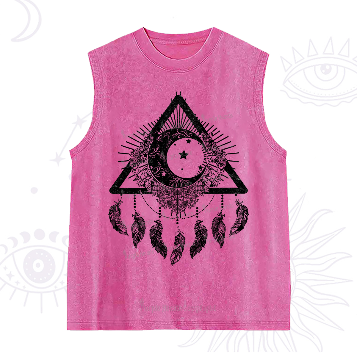 Purplehecate Starry Moon Dreamcatcher Washed Tank