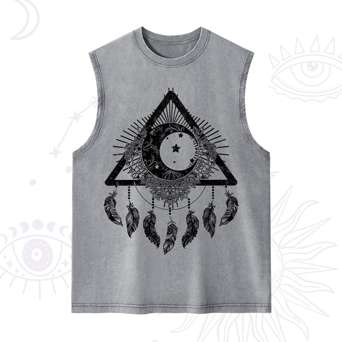 Purplehecate Starry Moon Dreamcatcher Washed Tank