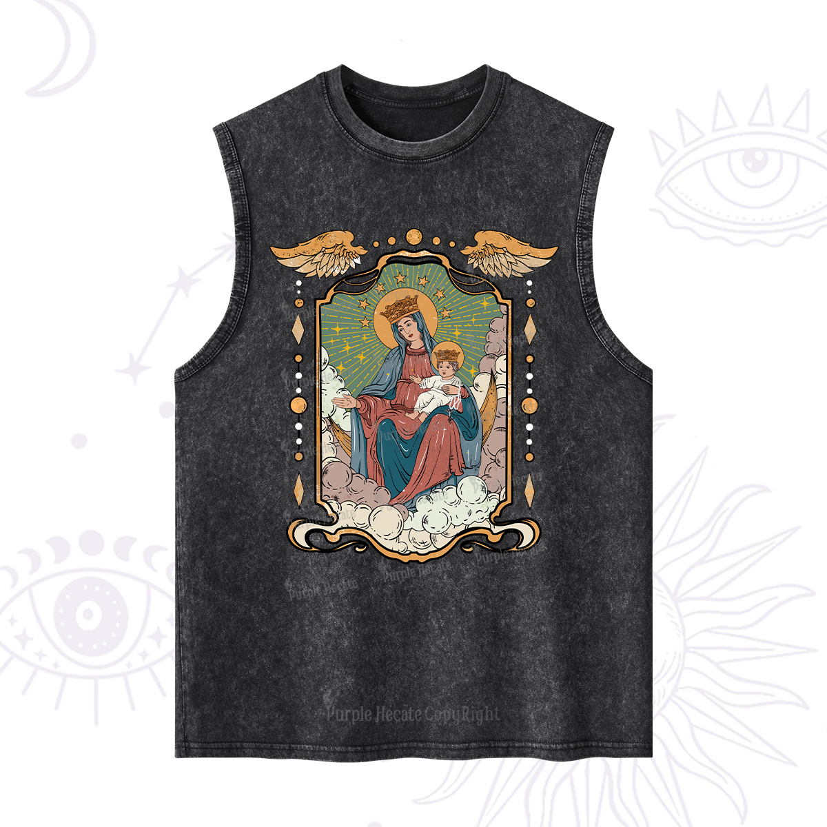 Purplehecate The Lady Of the Rosary Washed Tank