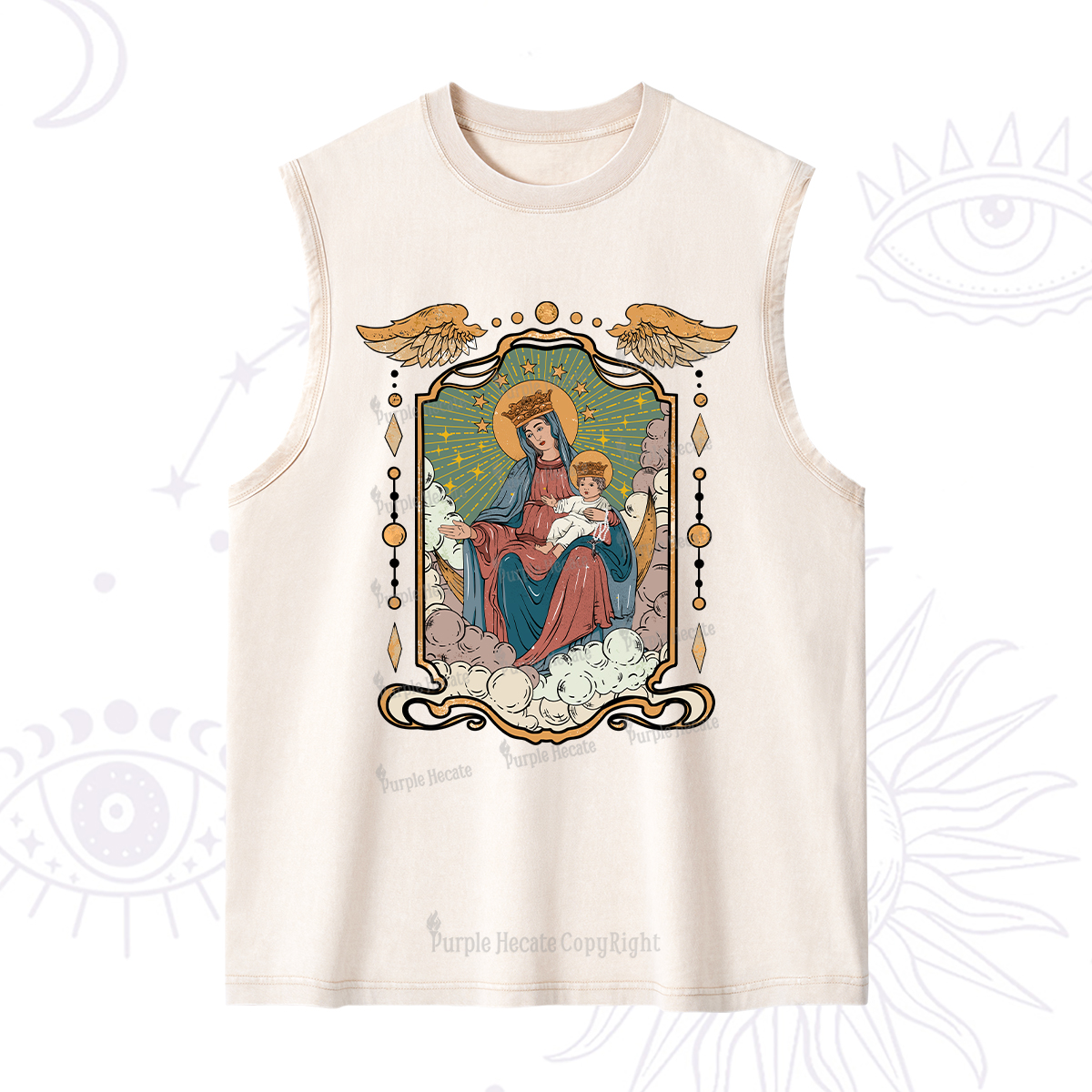 Purplehecate The Lady Of the Rosary Washed Tank