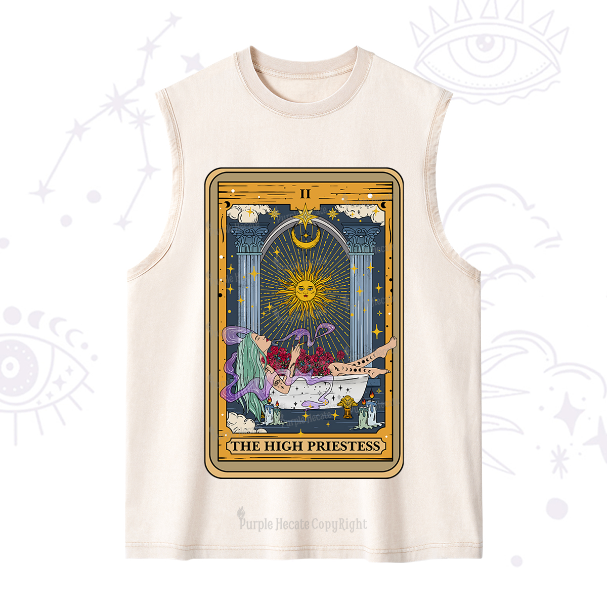 Purplehecate The High Priestess Tarot Card Washed Tank