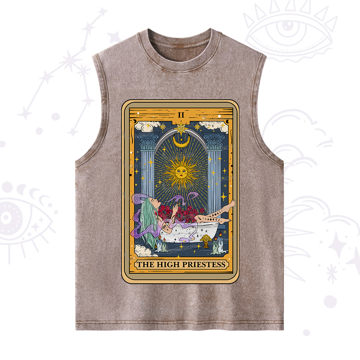 Purplehecate The High Priestess Tarot Card Washed Tank