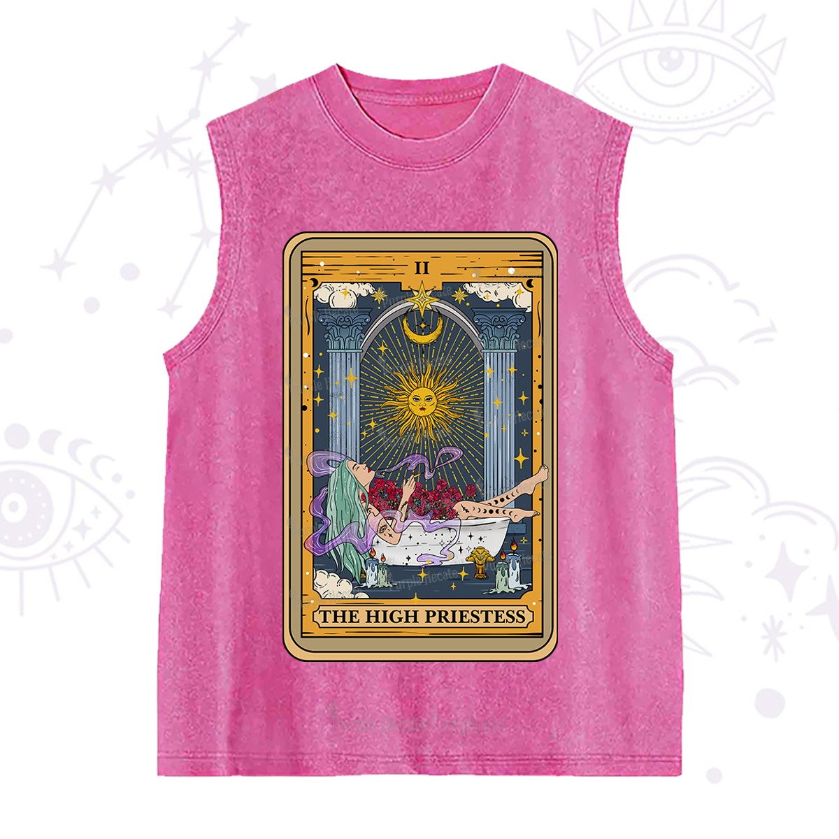 Purplehecate The High Priestess Tarot Card Washed Tank